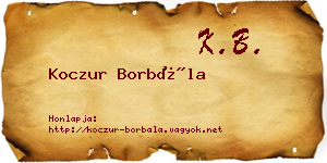 Koczur Borbála névjegykártya